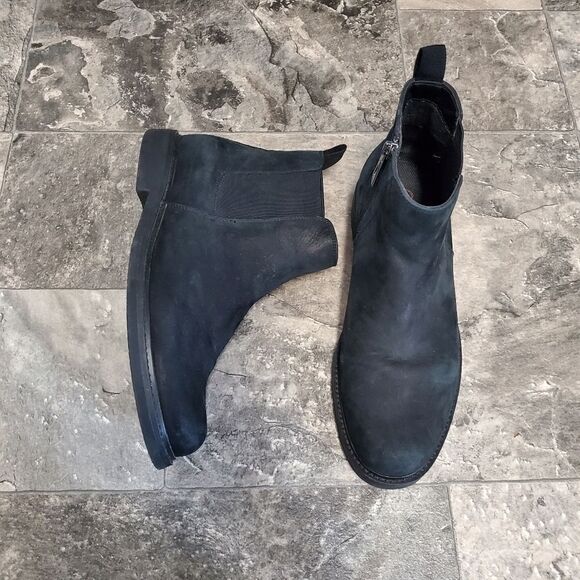 Blondo Waterproof Grant Black Nubuck Leather Chelsea Zip Ankle Boots Booties‎ 8